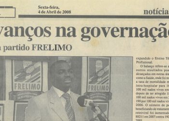 Há avanços na governação – constata partido Frelimo – 4 de Abril de 2008