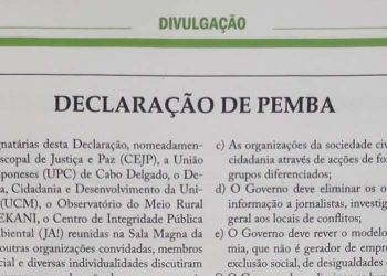 Declaração de Pemba – 23 de Agosto de 2019