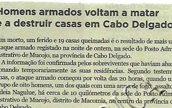 Homens armados voltam a matar e a destruir casas em Cabo Delgado – 16 de Novembro de 2018