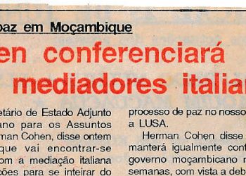 Cohen conferenciará com mediadores italianos – 22 de Junho de 1991