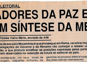 Negociadores da paz em Roma discutem síntese da mediação – 3 de Fevereiro de 1992