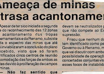 Ameaça de minas atrasa acontecimento – 22 de fevereiro de 1993