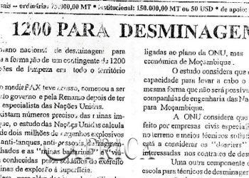 1200 para desminagem – 29 de janeiro de 1993