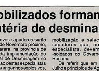 Desmobilizados formam-se em matéria de desminagem – 20 de Setembro de 1993