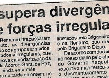 Comissão de Cessar-Fogo (CCF) supera divergências sobre forças irregulares – 5 de Novembro de 1993