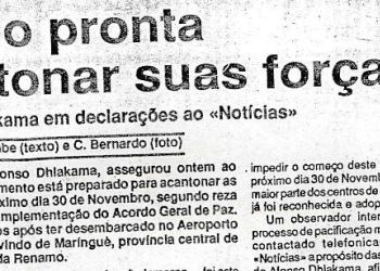 RENAMO pronta a acantonar suas forças – 17 de Novembro de 1993