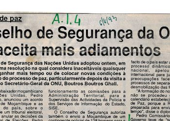 Conselho de segurança da Organização das Nações Unidas (ONU) não aceita mais adiamentos – 6 de Junho de 1993