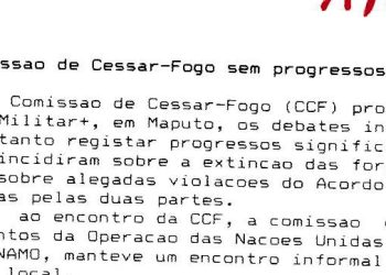 Moçambique – Comissão de Cessar-Fogo (CCF) sem progressos – 1 de Novembro de 1993