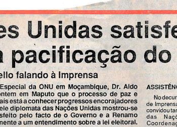 Nações Unidas satisfeitas com a pacificação do país – 27 de Novembro de 1993