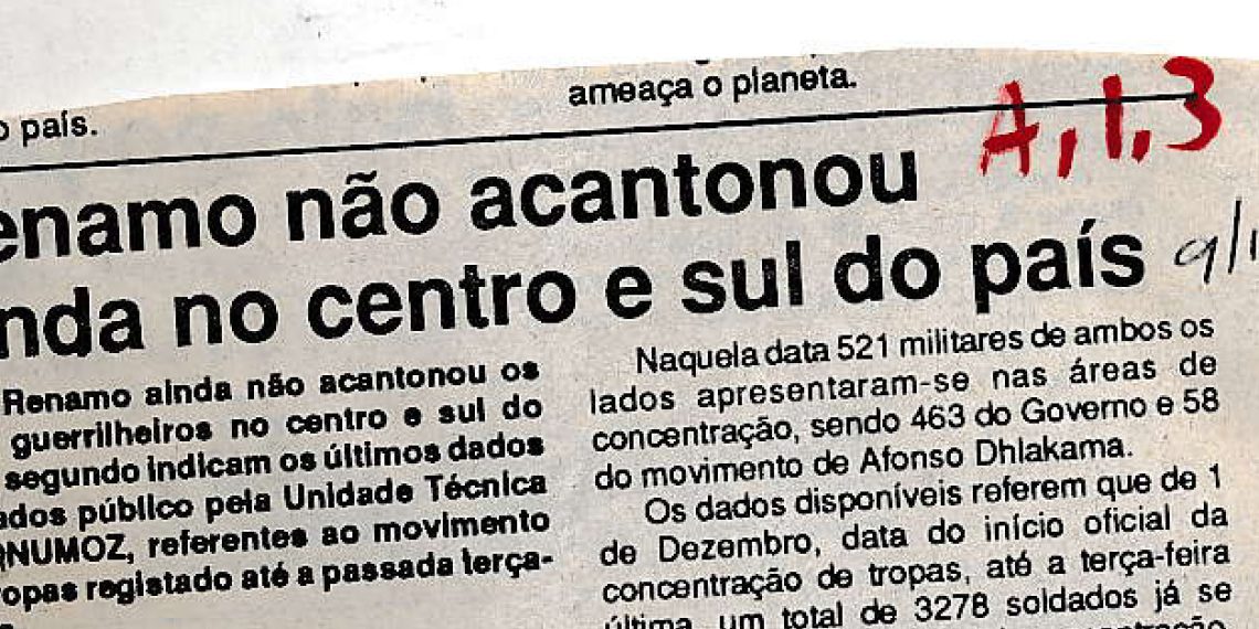 RENAMO não acantonou ainda no centro e sul do país – 9 de Dezembro de 1993