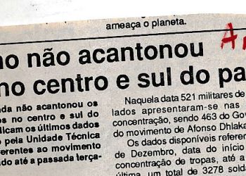 RENAMO não acantonou ainda no centro e sul do país – 9 de Dezembro de 1993