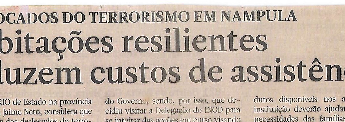 Deslocados do terrorismo em Nampula – Habitações resilientes reduzem custos de assistência – 03 de Fevereiro de 2023