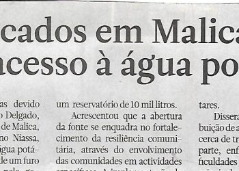 Deslocados em Malica com acesso à água potável – 31 de Janeiro de 2023