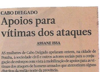 Apoios para vítimas dos ataques – 08 de Abril de 2019