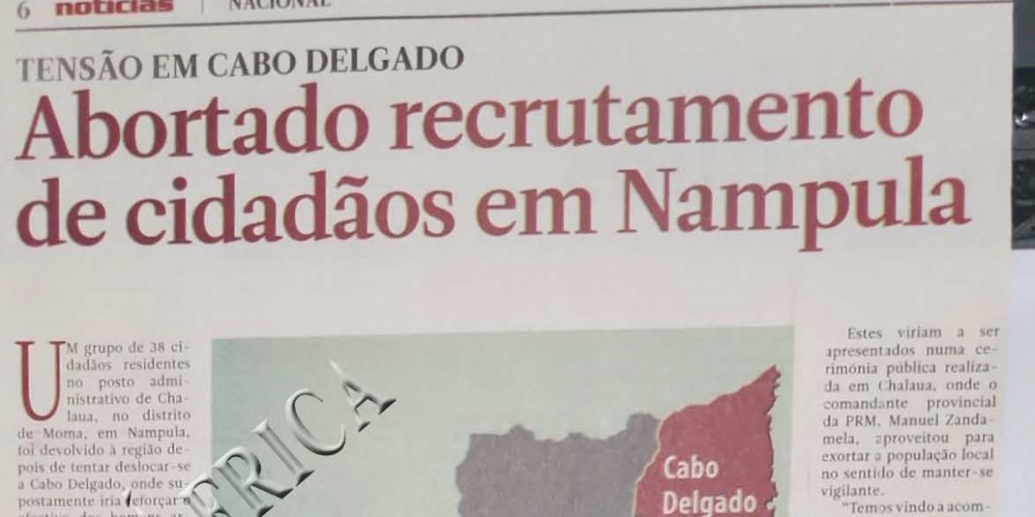 Abortado recrutamento de cidadãos em Nampula – 09 de Junho de 2018
