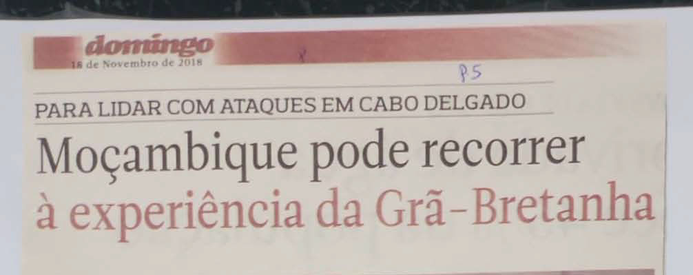 Moçambique pode recorrer à experiência da Grã-Bretanha – 18 de Novembro de 2018