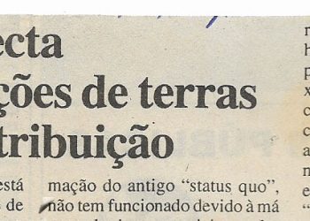 RAS projecta expropriações de terras para redistribuição – 06 de Julho de 2000