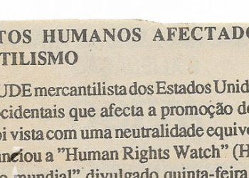 Direitos humanos afectados por mercantilismo – 10 de Dezembro de 1994