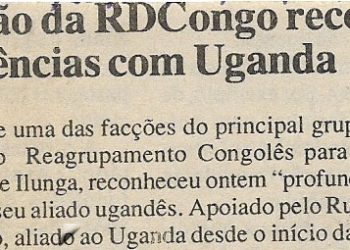 Rebelião da RDCongo reconhece divergências com Uganda – 24 de Abril de 2000