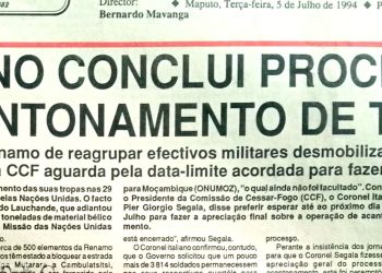 Governo conclui processo de acantonamento de tropas – 5 de Julho de 1994