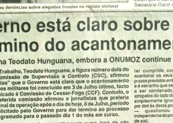 Governo está claro sobre o término do acantonamento – 8 de Julho de 1994
