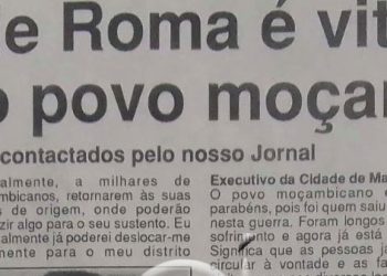 Acordo de Roma é vitoria de todo o povo moçambicano – 6 de Outubro de 1992