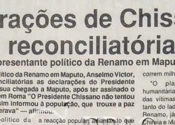 Declarações de Chissano foram reconciliatórias – 8 de Outubro de 1992