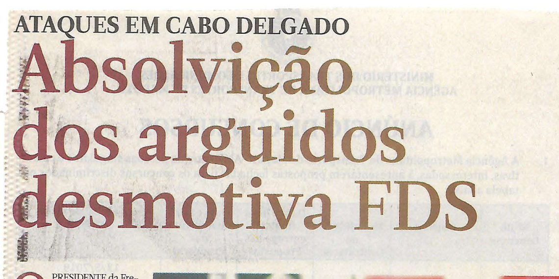 Absolvição dos arguidos desmotiva FDS – 08 de Maio de 2019