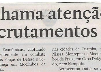 Polícia chama atenção sobre recrutamentos ilegais – 30 de Maio de 2019