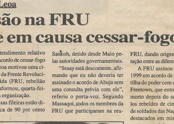 Serra Leoa: Cisão na Frente Revolucionária Unida (FRU) põe em causa cessar-fogo – 24 de Novembro de 2000