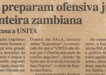 Forças Armadas Angolanas preparam ofensiva junto à fronteira zambiana – 23 de Novembro de 2000