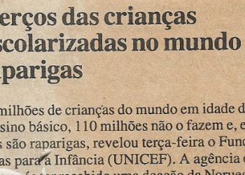 Dois terços das crianças não escolarizadas no mundo são raparigas – 23 de Novembro de 2000