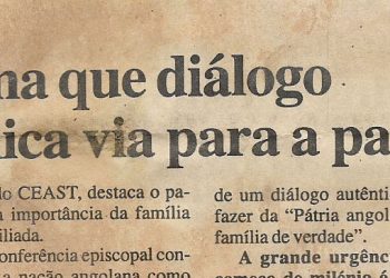Angola: Igreja reafirma que diálogo é melhor e única via para a paz – 24 de Novembro de 2000