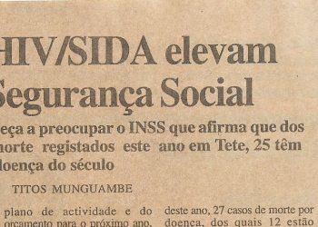 Em Moçambique: Casos de HIV/SIDA elevam custos de Segurança Social – 24 de Novembro de 2000