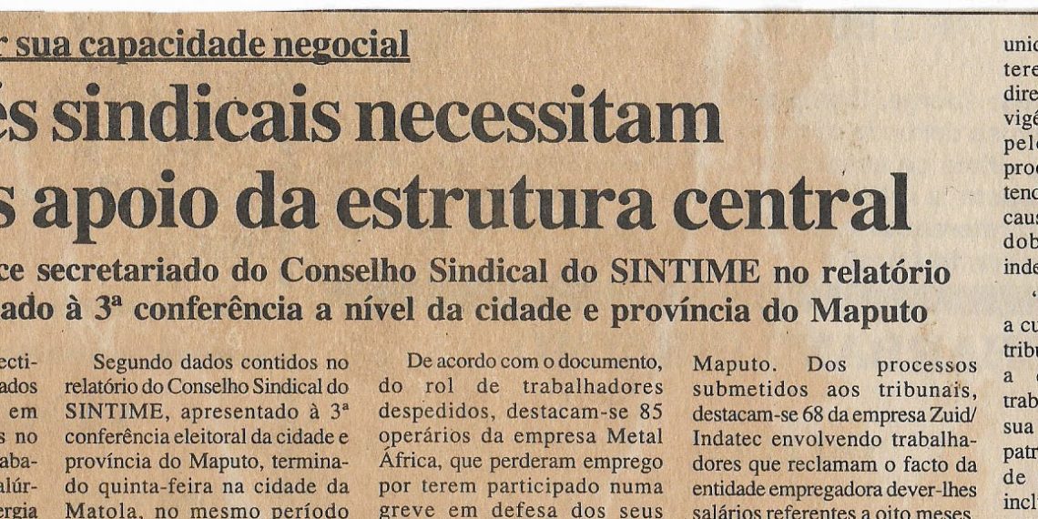 Para aumentar sua capacidade negocial: Comités sindicais necessitam de mais apoio da estrutura central – 23 de Novembro de 2000