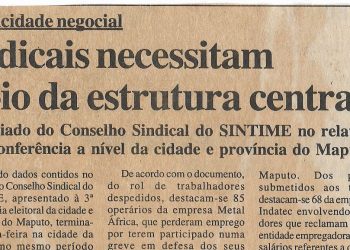 Para aumentar sua capacidade negocial: Comités sindicais necessitam de mais apoio da estrutura central – 23 de Novembro de 2000