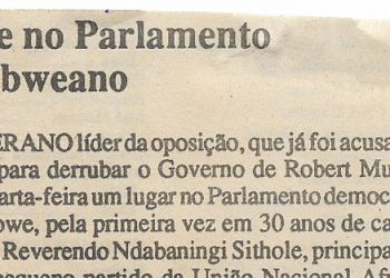 Sithole no Parlamento zimbabweano – 23 de Dezembro de 1994