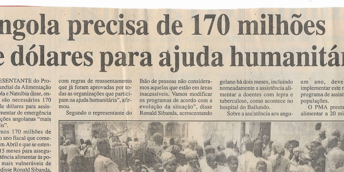 Angola precisa de 170 milhões de dólares para ajuda humanitária – 07 de Fevereiro de 2001