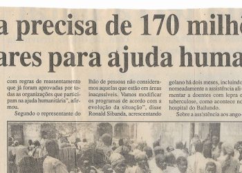 Angola precisa de 170 milhões de dólares para ajuda humanitária – 07 de Fevereiro de 2001