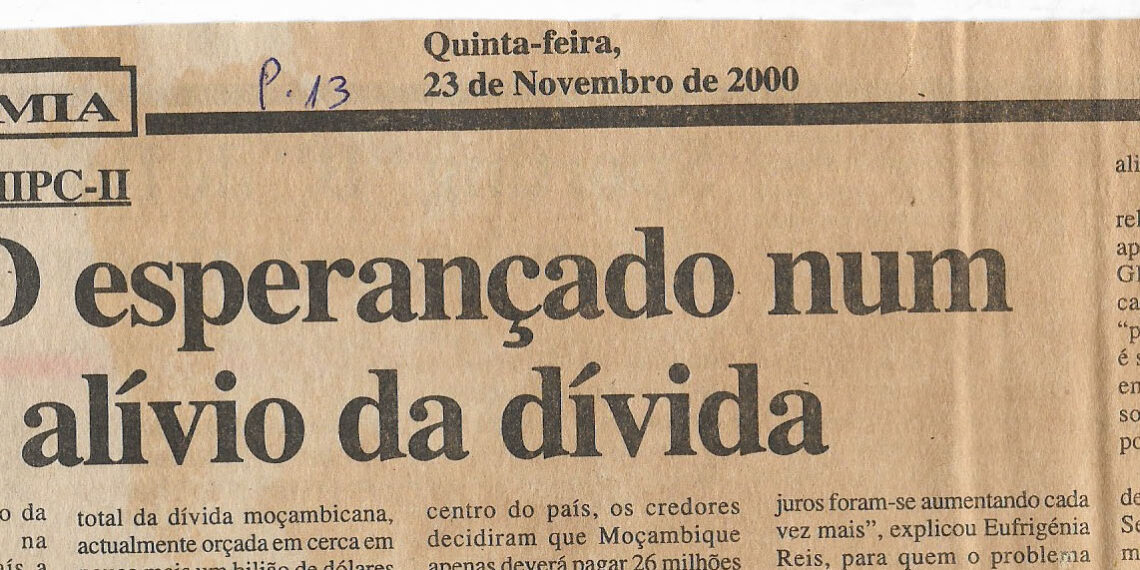 Grupo Moçambicano da Dívida (GDM) esperado num novo alívio da dívida – 23 de Novembro de 2000