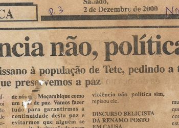 Violência não, política sim – Diz Chissano à população de Tete, pedindo a todos para que preservemos a paz – 2 de Dezembro de 2000