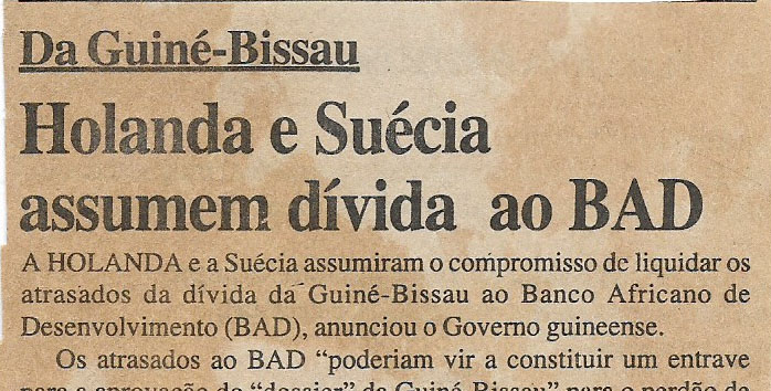 Holanda e Suécia assumem dívida ao Banco Africano de Desenvolvimento (BAD) – 23 de Novembro de 2000