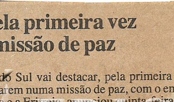 RAS pela primeira vez numa missão de paz – 2 de Dezembro de 2000