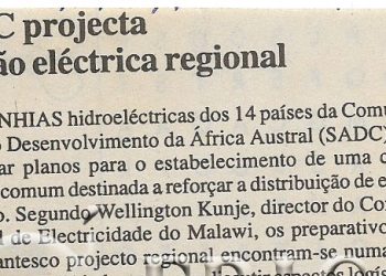 SADC projecta ligação eléctrica regional – 04 de Janeiro de 2001