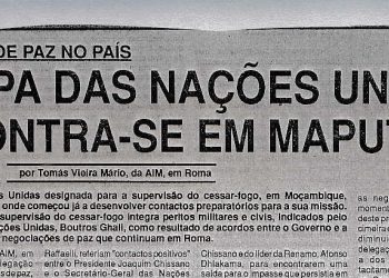 Processo de PAZ no país – Equipa das Nações Unidas encontram-se em Maputo – 11 de Setembro de 1992