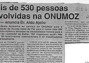 Mais de 530 pessoas envolvidas na Organização das Nações Unidas para Moçambique (ONUMOZ) – 6 de Março de 1993