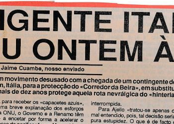 Contingente italiano chegou ontem à Beira – 4 de Março de 1993