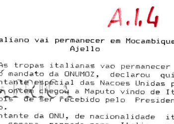 Maputo – Contingente italiano vai permanecer em Moçambique, segundo Aldo Ajello – 12 de Novembro de 1993