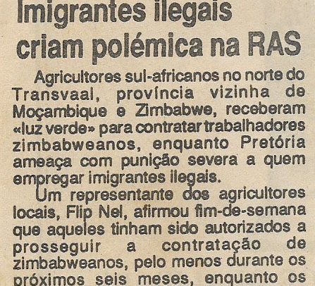 Imigrantes ilegais criam polémica na RAS – 05 de Dezembro de 1994