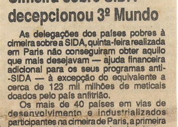 Cimeira sobre SIDA decepcionou 3º Mundo – 05 de Dezembro de 1994